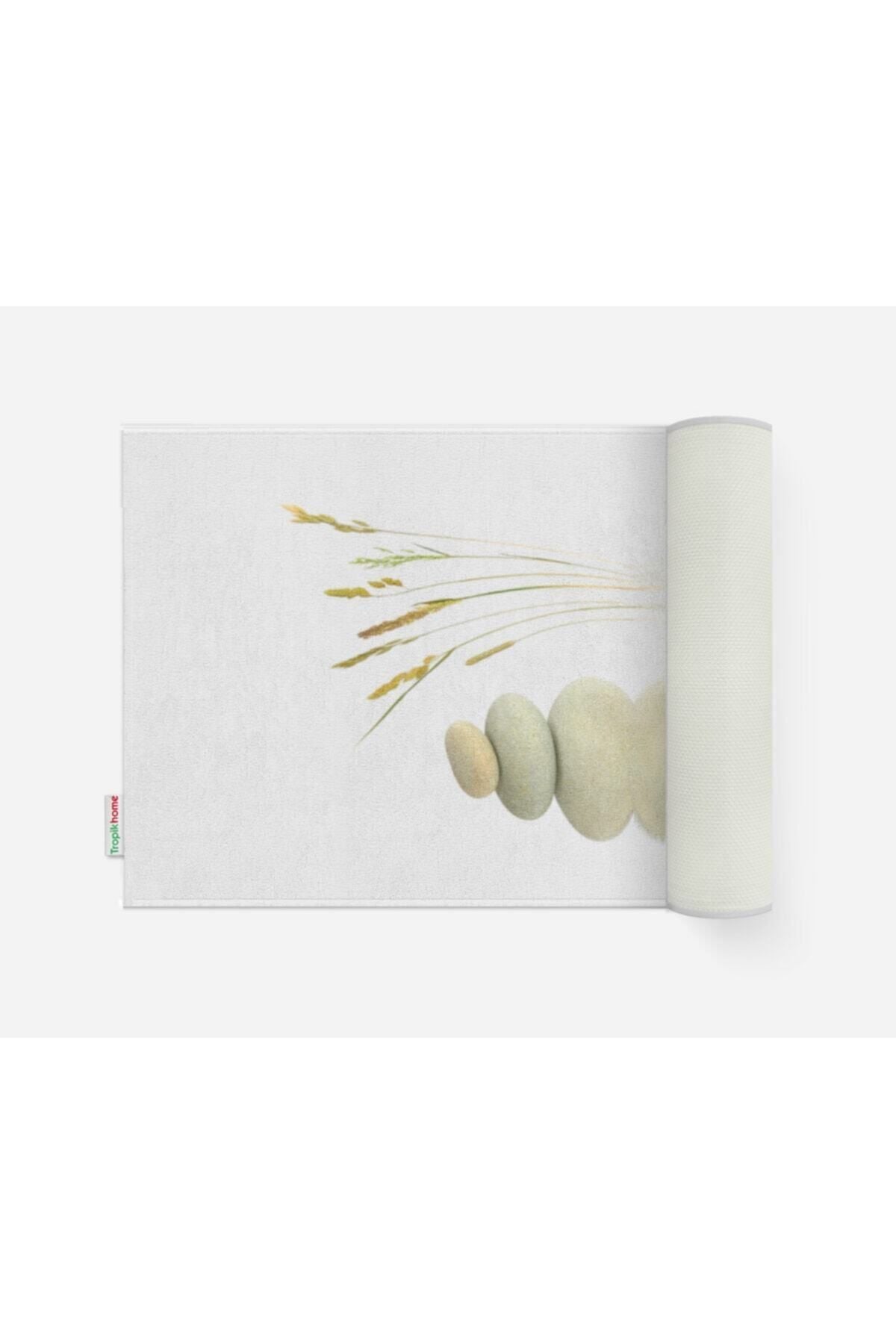 Tropikhome Kaymaz Tabanlı Dijital Baskılı 50x80cm Püsküllü Banyo Paspası — Stone&Reed