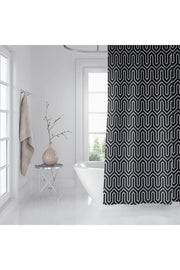 Tropikhome 180 x 200 Siyah Etnik Desenli Banyo Perdesi — Siyah