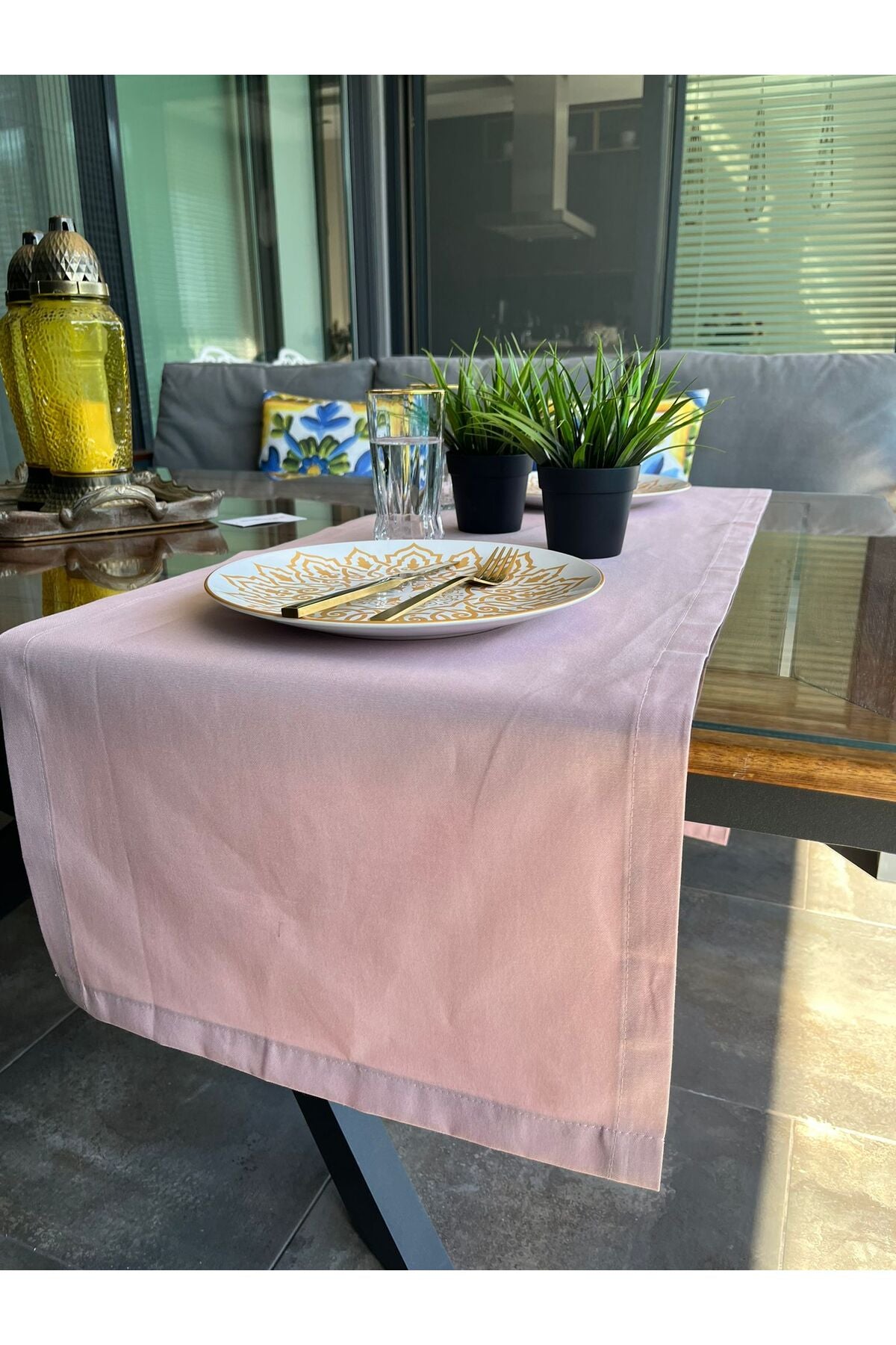 Tropikhome Pamuklu Su Geçirmez Pembe 40 x 170 Runner — Pembe