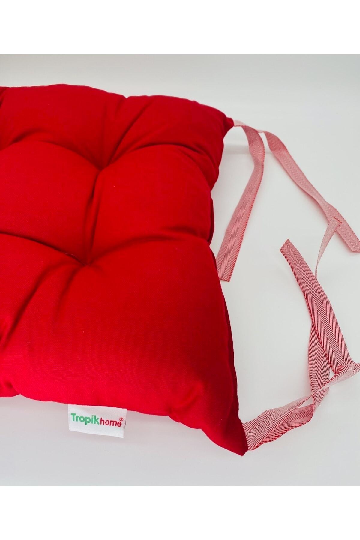 Tropikhome Ekoseli Gri 40 x 40 Pofuduk Silikon Dolgulu Sandalye Minderi — 40 x 40