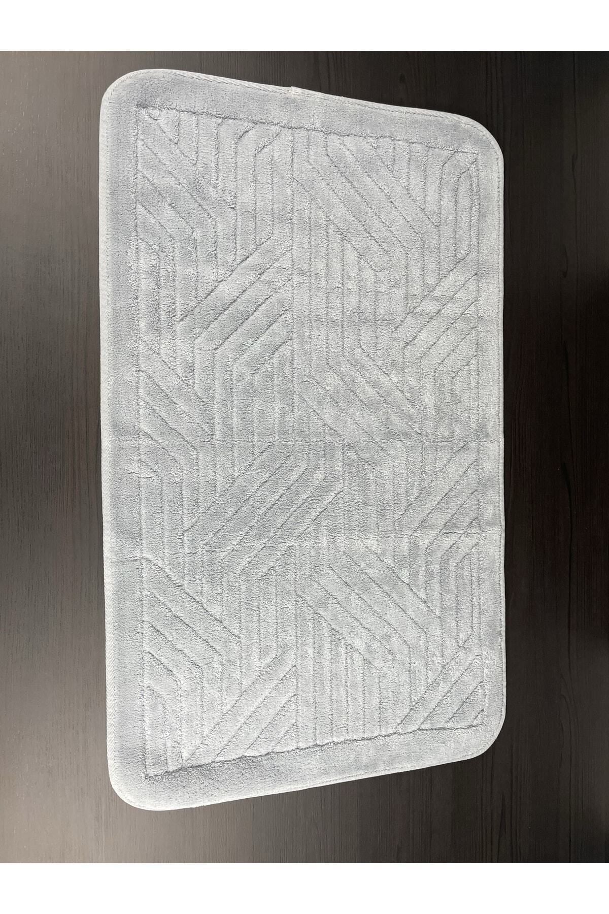 Tropikhome 60x100 ve 50x60cm 2 Parçalı Pamuk Gri Banyo Paspası — Tina