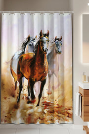 Tropikhome 180 x 200 Çok Renkli Desenli Banyo Perdesi — Çok Renkli