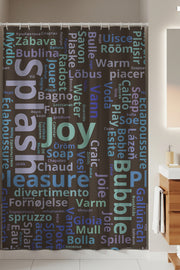 Tropikhome 180 x 200 Çok Renkli Yazılı Desenli Banyo Perdesi — Çok Renkli