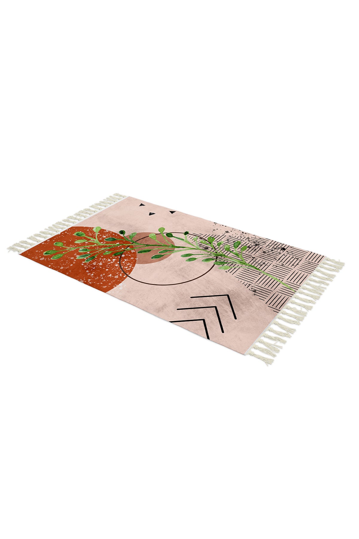 Tropikhome Kaymaz Tabanlı Dijital Baskılı 50x80cm Püsküllü Banyo Paspası — Bohemian