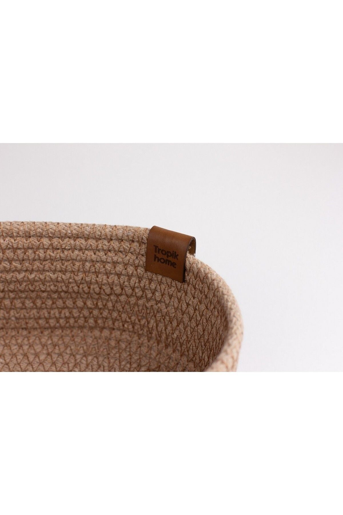 Tropikhome 25 x 15 cm Bej Çok Amaçlı Düzenleyici Hasır Sepet — 25 x 15