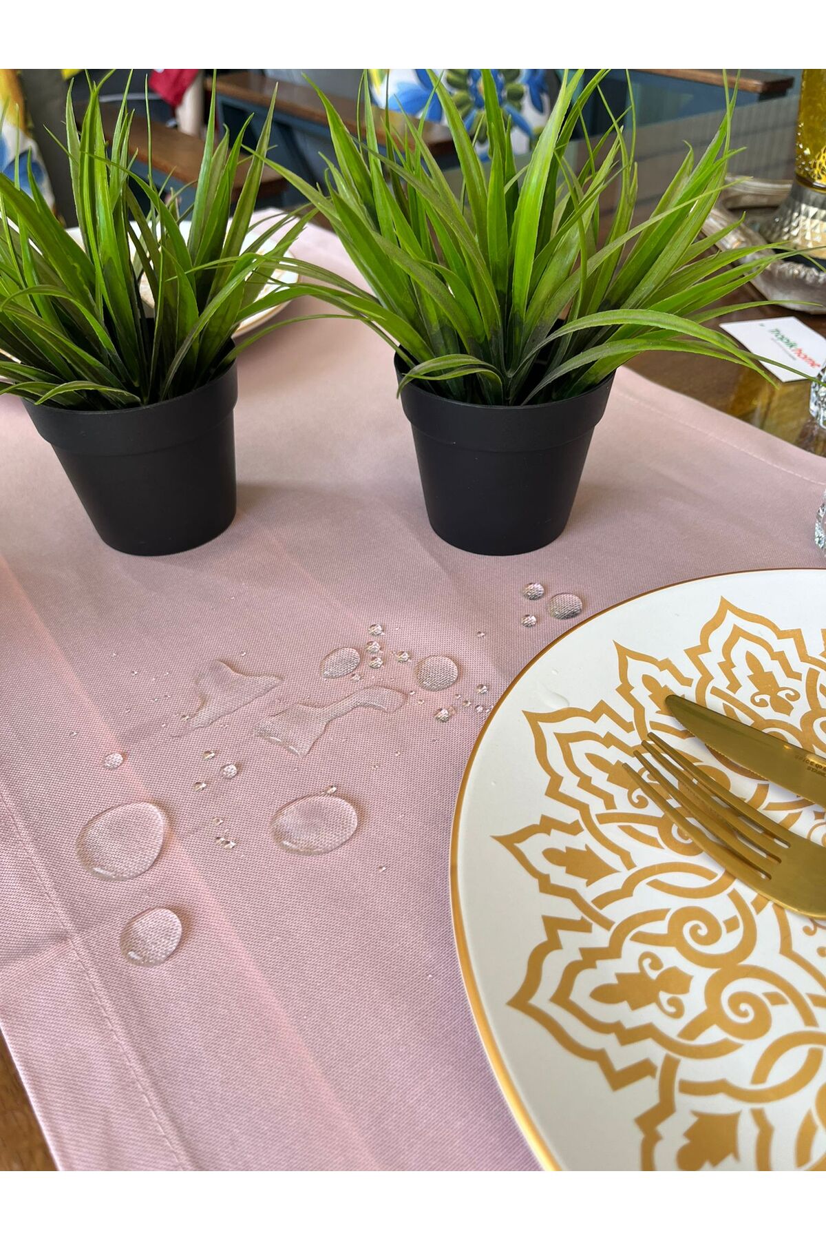 Tropikhome Pamuklu Su Geçirmez Pembe 40 x 170 Runner — Pembe