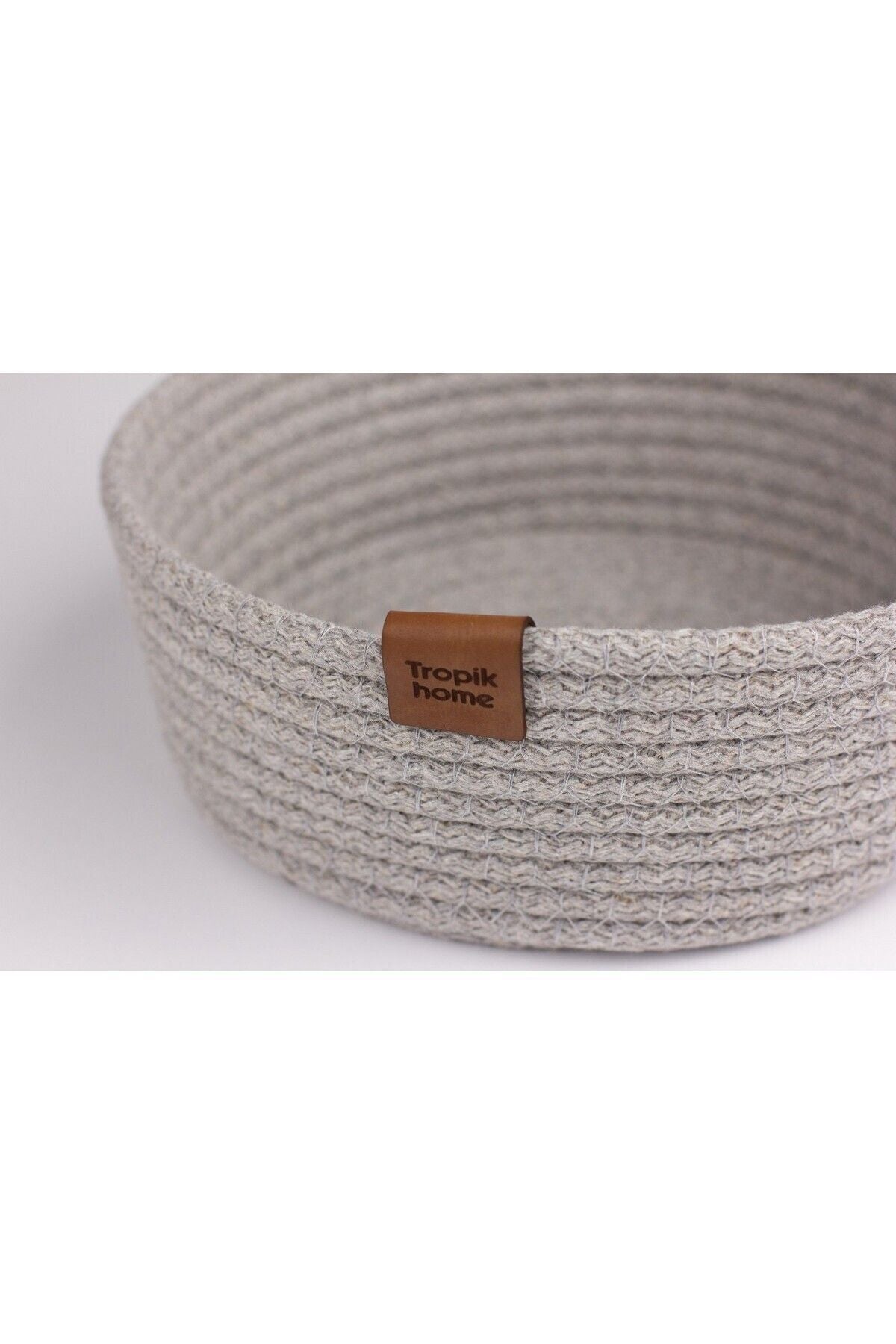 Tropikhome 19 x 10 cm Gri Çok Amaçlı Düzenleyici Hasır Sepet — 19 x 10