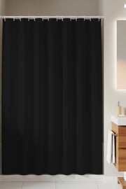 Tropikhome 180 x 200 Siyah Düz Banyo Perdesi — Siyah