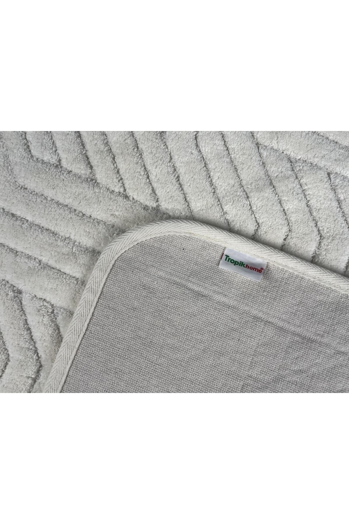 Tropikhome 60x100 ve 50x60cm 2 Parçalı Pamuk Gri Banyo Paspası — Tina