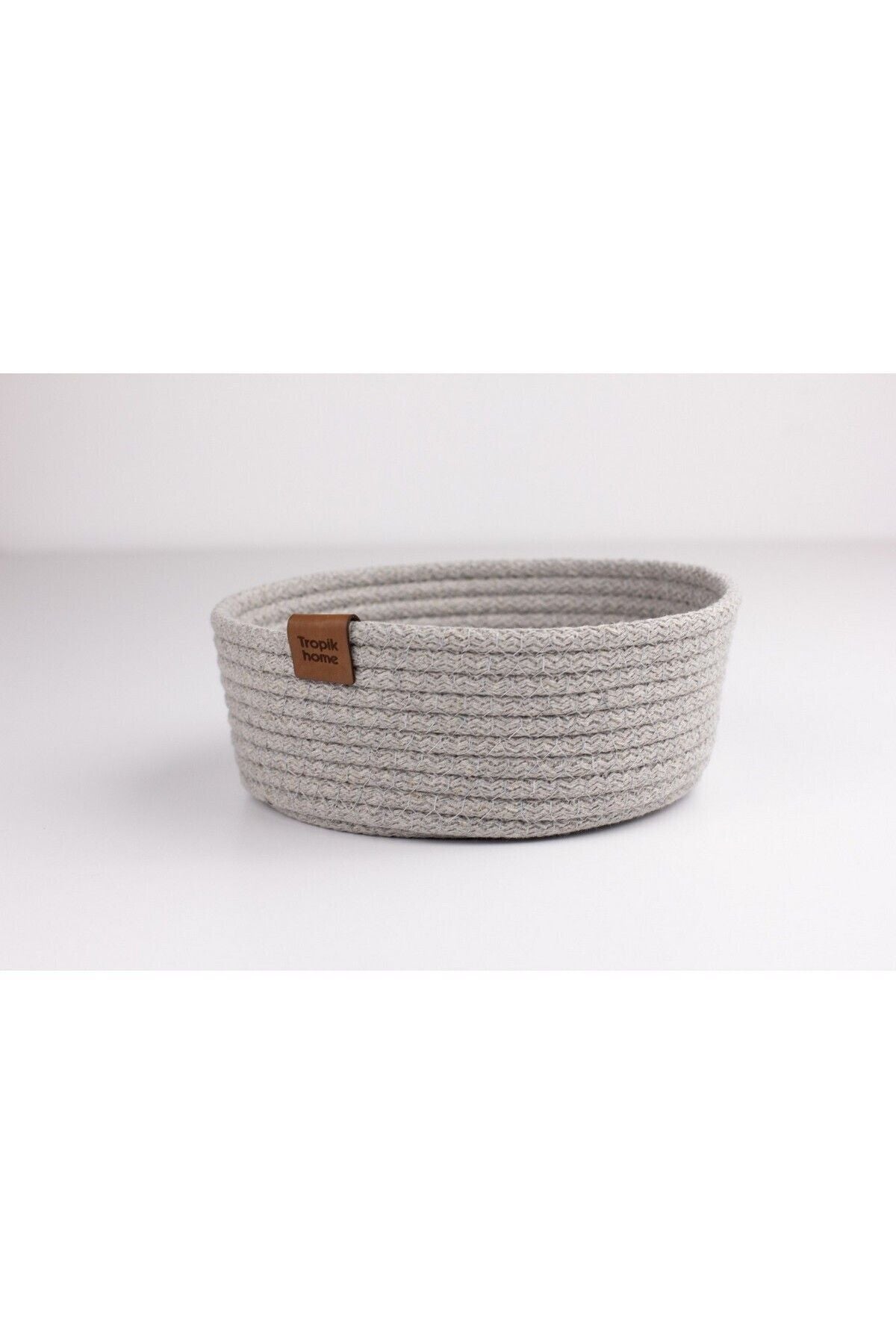 Tropikhome 19 x 10 cm Gri Çok Amaçlı Düzenleyici Hasır Sepet — 19 x 10