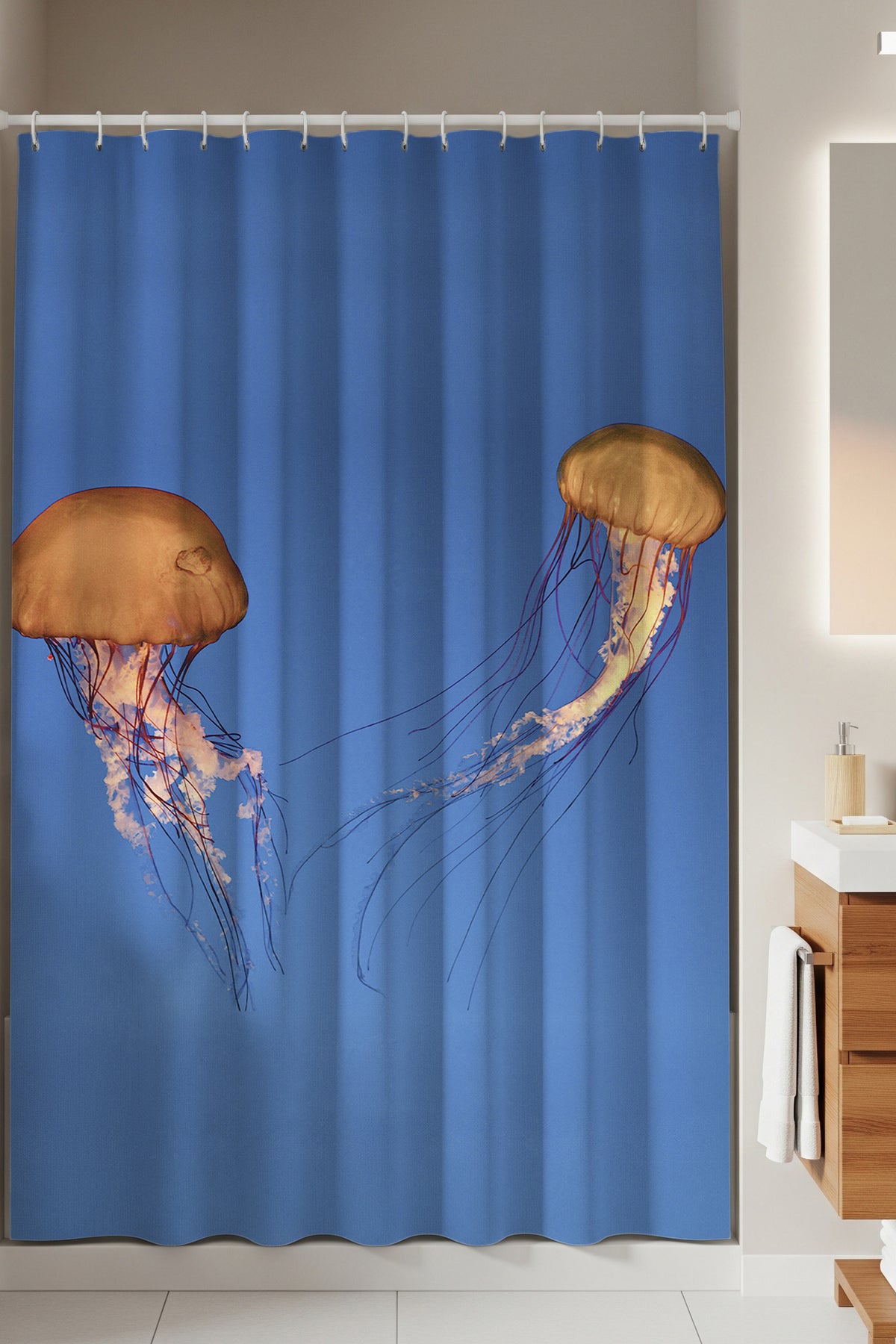Tropikhome 180 x 200 Çok Renkli Desenli Banyo Perdesi — Çok Renkli