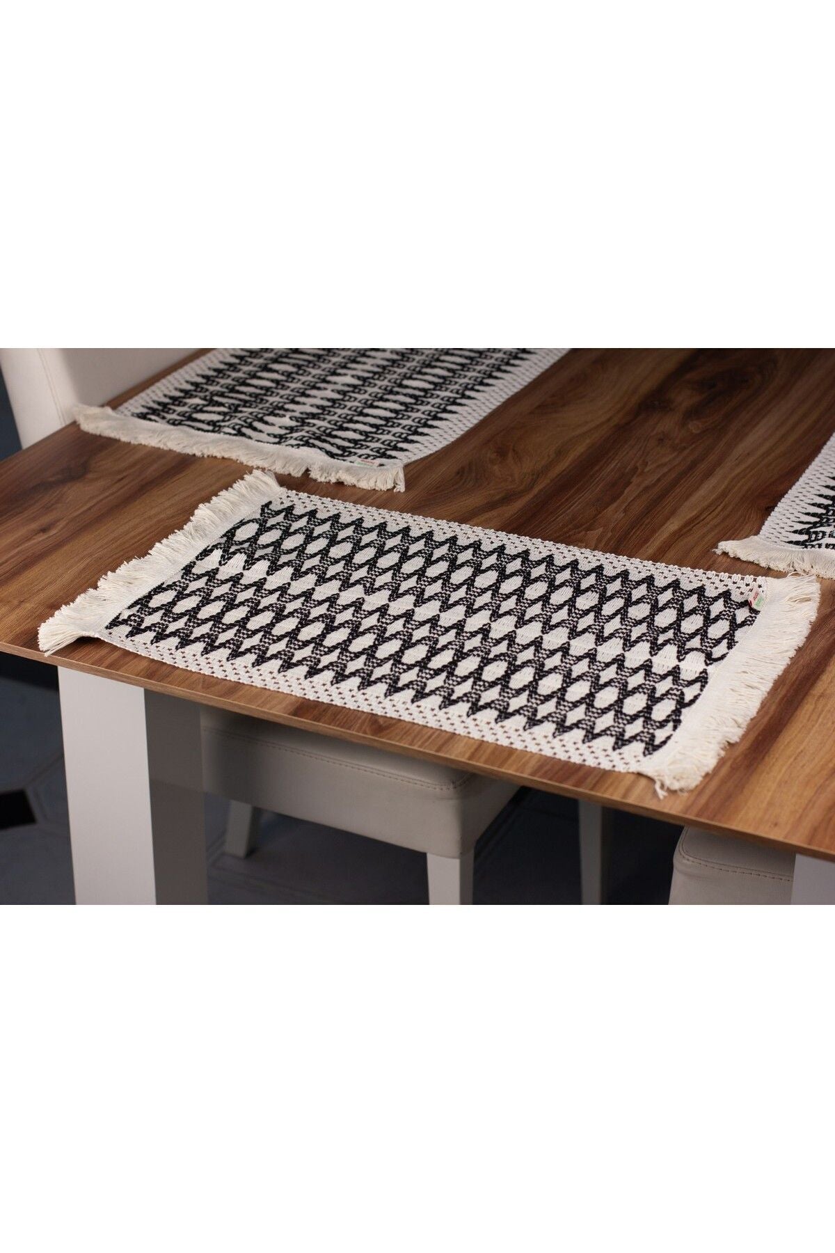 Tropikhome Örme Zigzag Desenli Siyah 35 x 45cm Supla Amerikan Servis — Siyah