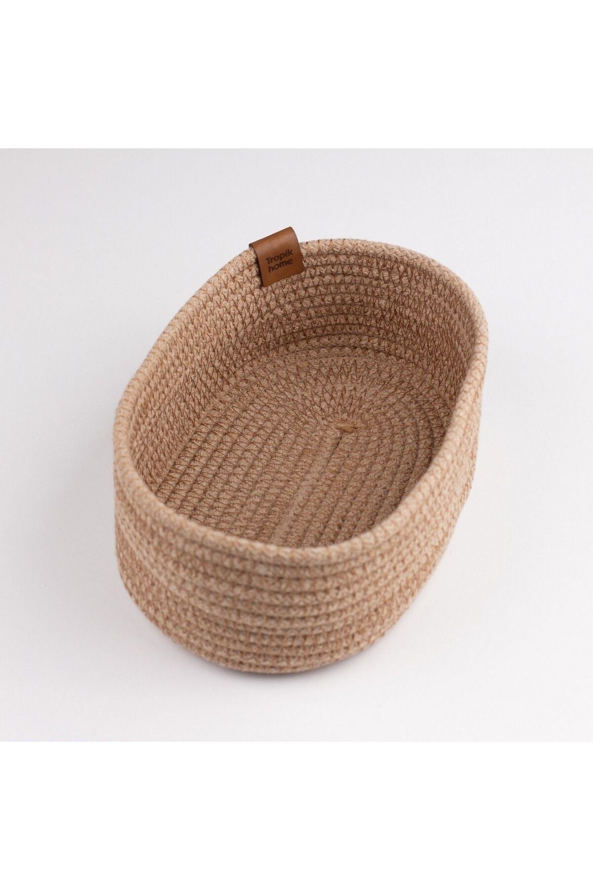 Tropikhome 25 x 15 cm Bej Çok Amaçlı Düzenleyici Hasır Sepet — 25 x 15