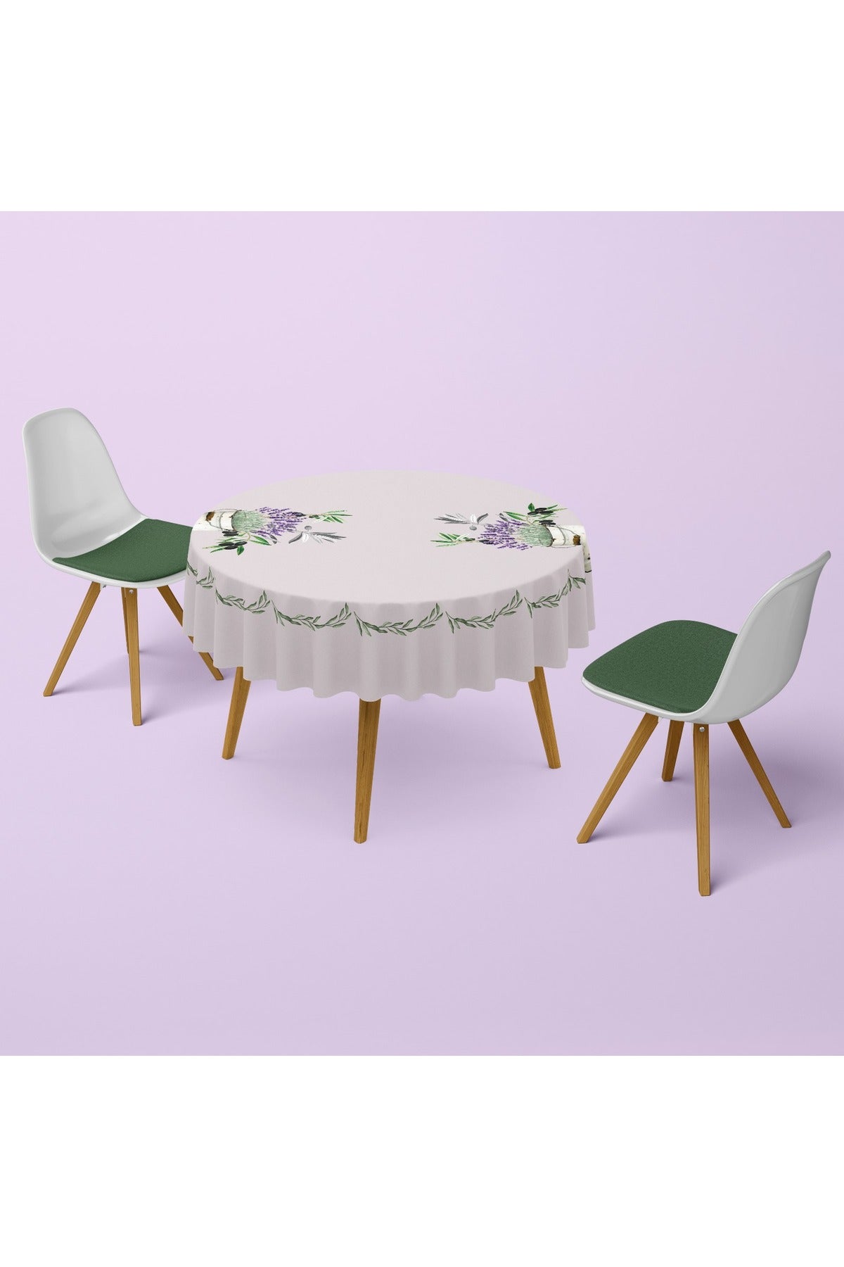 Tropikhome 120 x 150 Mor Sümbül Desenli Solma Yapmaz Dijital Baskılı Dertsiz Masa Örtüsü — Mor