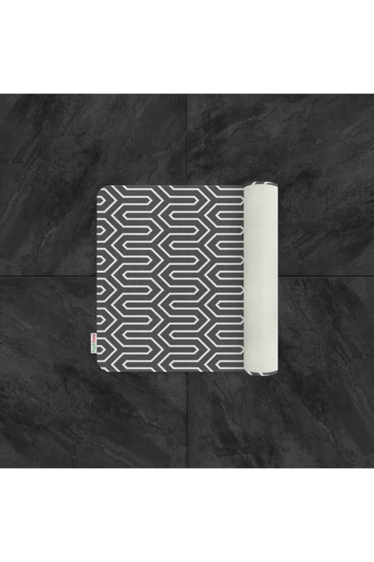Tropikhome Kaymaz Tabanlı Dijital Baskılı 50x80cm Püsküllü Banyo Paspası — 1076
