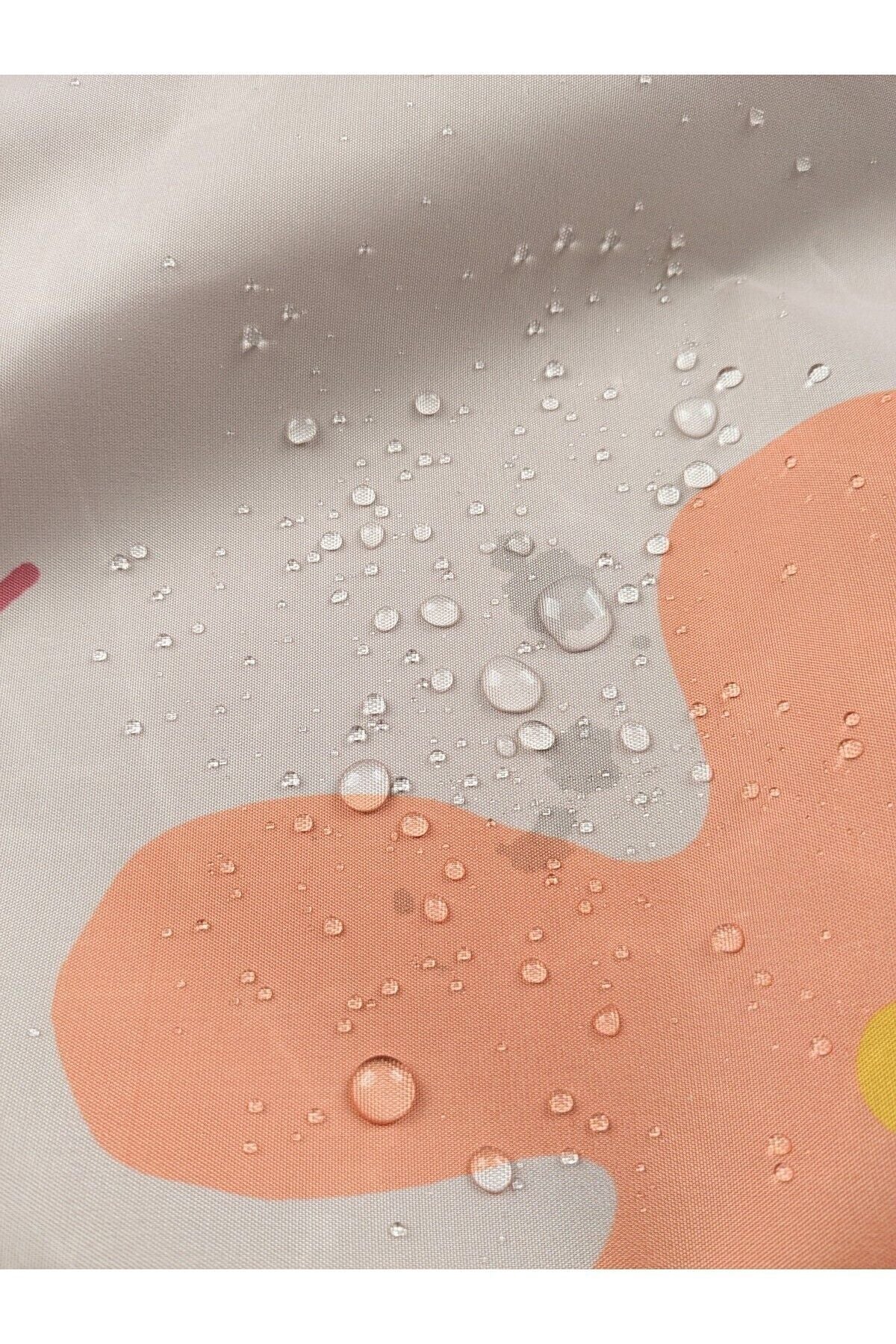 Tropikhome 180 x 200 Pembe Desenli Banyo Perdesi — Pembe