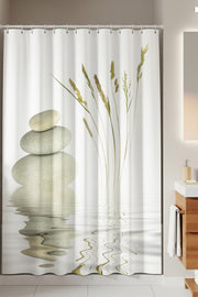 Tropikhome 180 x 200 Çok Renkli Taş Desenli Banyo Perdesi — Çok Renkli