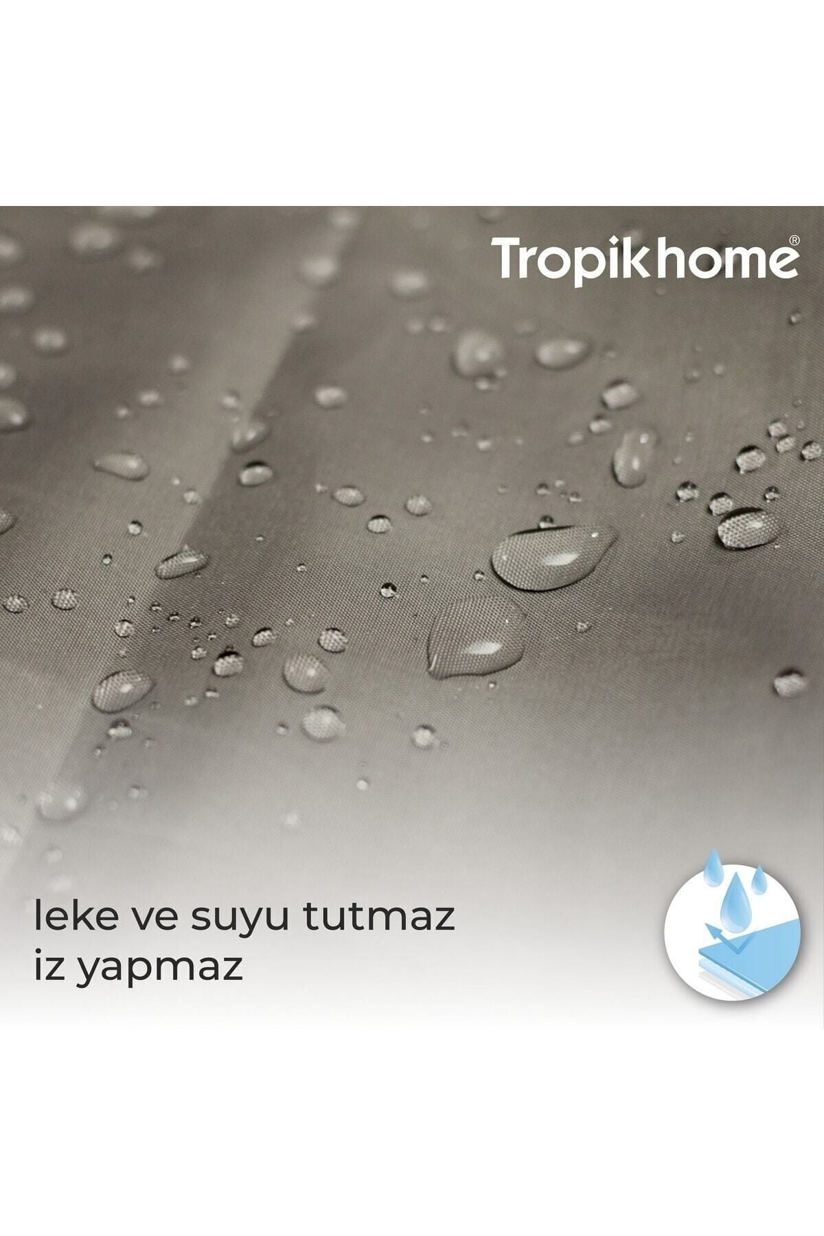 Tropikhome 180 x 200 Siyah Geometrik Desenli Banyo Perdesi — Siyah