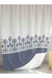 Tropikhome 180 x 200 Gri Palmiye Desenli Banyo Perdesi — Gri