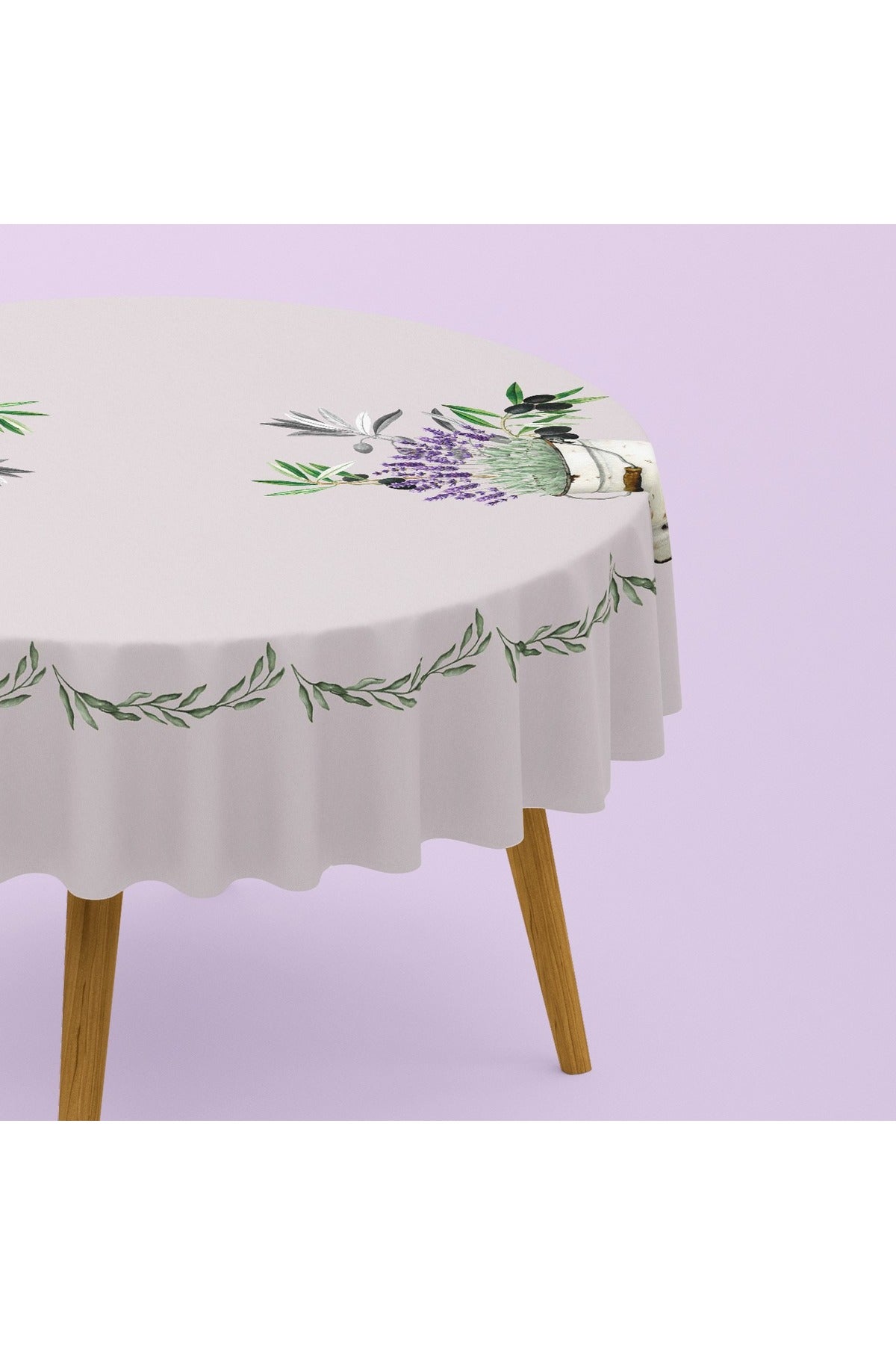 Tropikhome 120 x 150 Mor Sümbül Desenli Solma Yapmaz Dijital Baskılı Dertsiz Masa Örtüsü — Mor