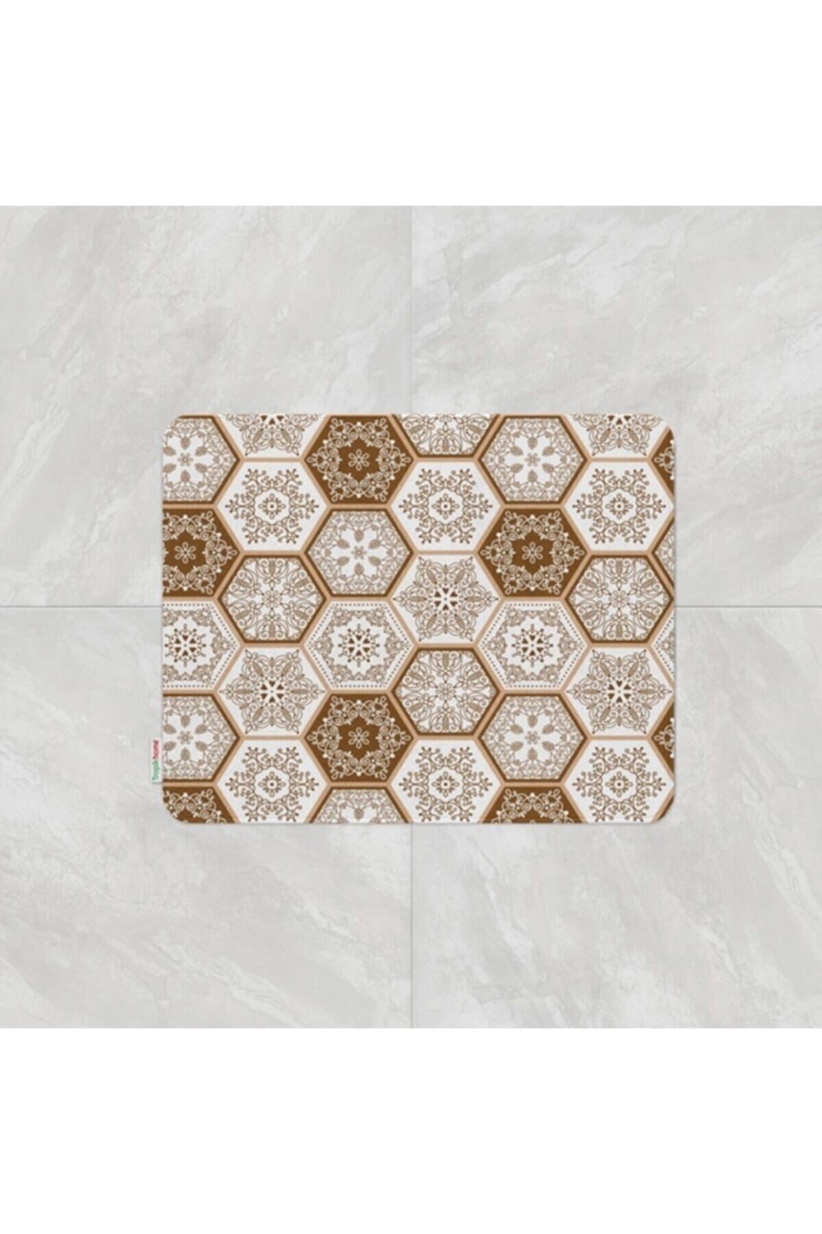 Tropikhome Kaymaz Tabanlı Dijital Baskılı 50x80cm Püsküllü Banyo Paspası — 2345