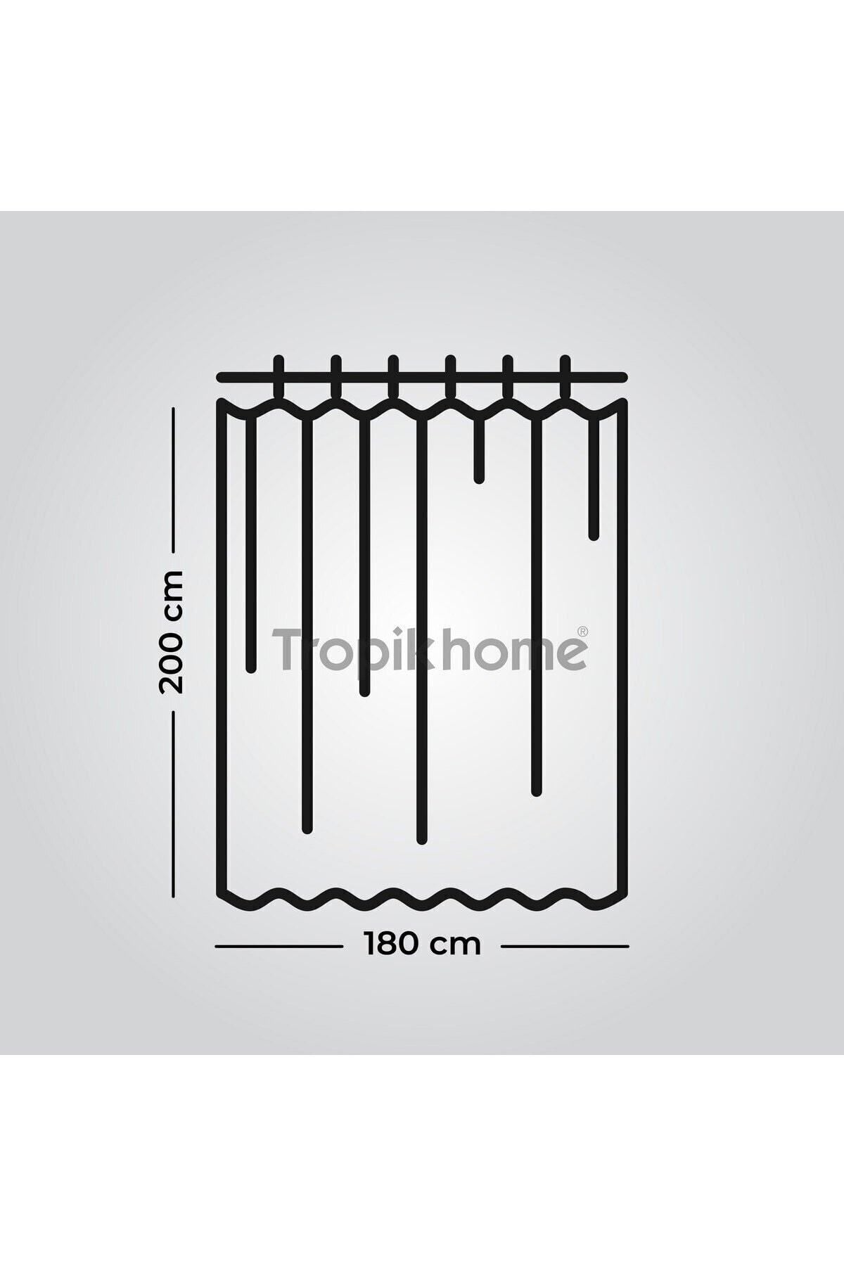 Tropikhome 180 x 200 Siyah Mandala Desenli Banyo Perdesi — Siyah