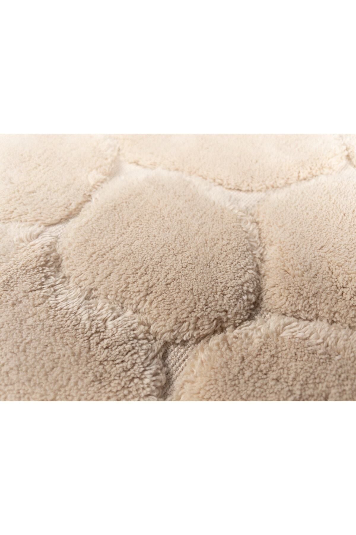 Tropikhome 60x100 ve 50x60cm 2 Parçalı Pamuk Krem Banyo Paspası — Mera