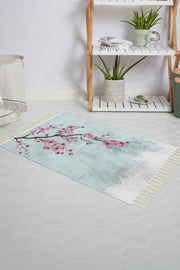 Tropikhome Kaymaz Tabanlı Dijital Baskılı 50x80cm Püsküllü Banyo Paspası — Sakura
