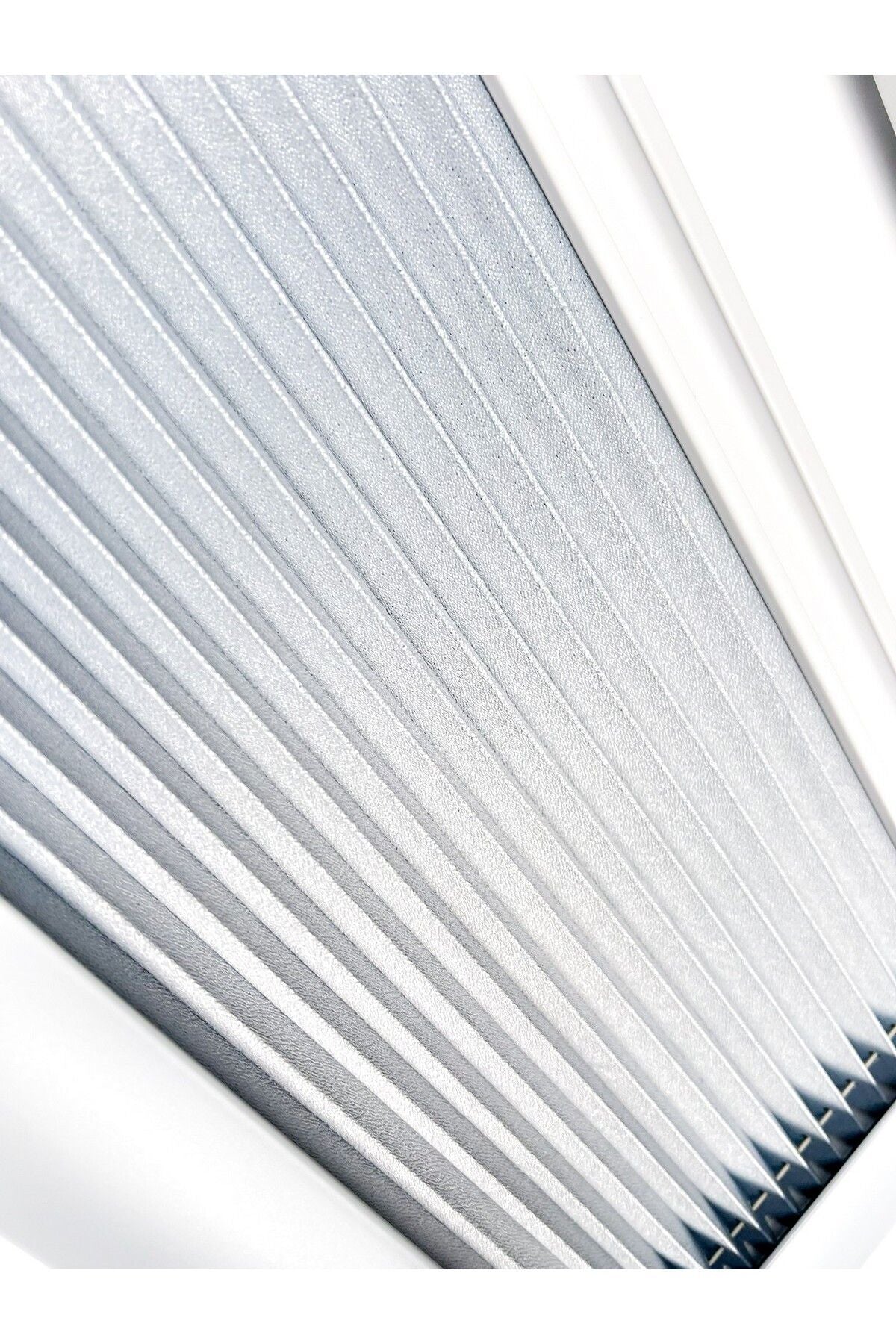 Tropikhome 50 X 50 Gri 2'si Bir Arada Plise Blackout ve Sinekliklik Karavan Perdesi — 50 X 50