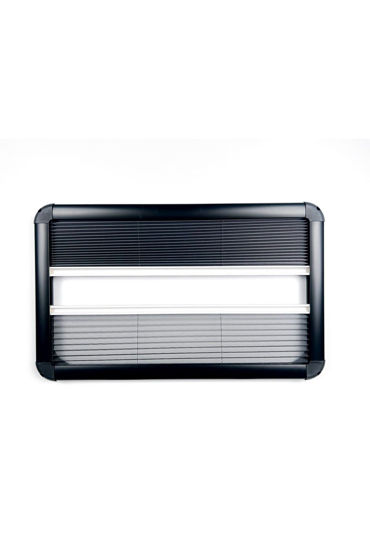 Tropikhome 70 X 50 Siyah 2'si Bir Arada Plise Blackout ve Sinekliklik Karavan Perdesi — 70 X 50