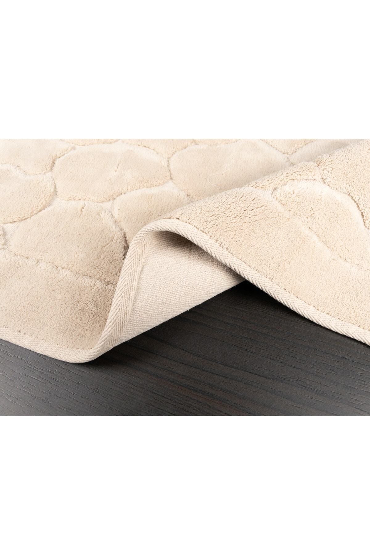 Tropikhome 60x100 ve 50x60cm 2 Parçalı Pamuk Krem Banyo Paspası — Mera