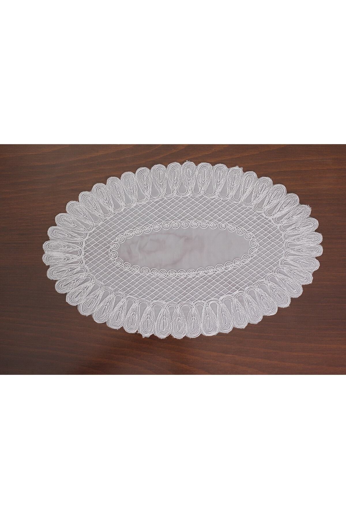 Tropikhome Nakışlı Gri 32 x 110 Runner + 32 x 50*8 Amerikan Servisli 9 Parça Sunum Yemek Seti — Gri