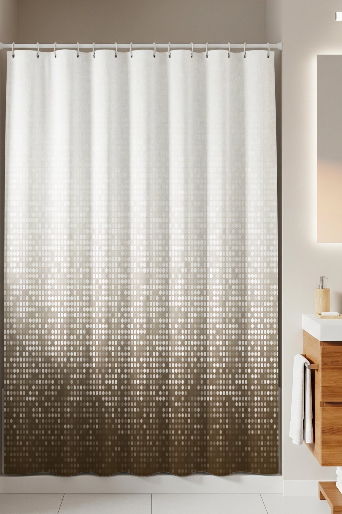 Tropikhome 180 x 200 Kahverengi Desenli Banyo Perdesi — Kahverengi