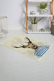 Tropikhome Kaymaz Tabanlı Dijital Baskılı 50x80cm Püsküllü Banyo Paspası — Mr.Deer
