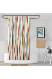 Tropikhome 180 x 200 Çok Renkli Geometrik Desenli Banyo Perdesi — Çok Renkli