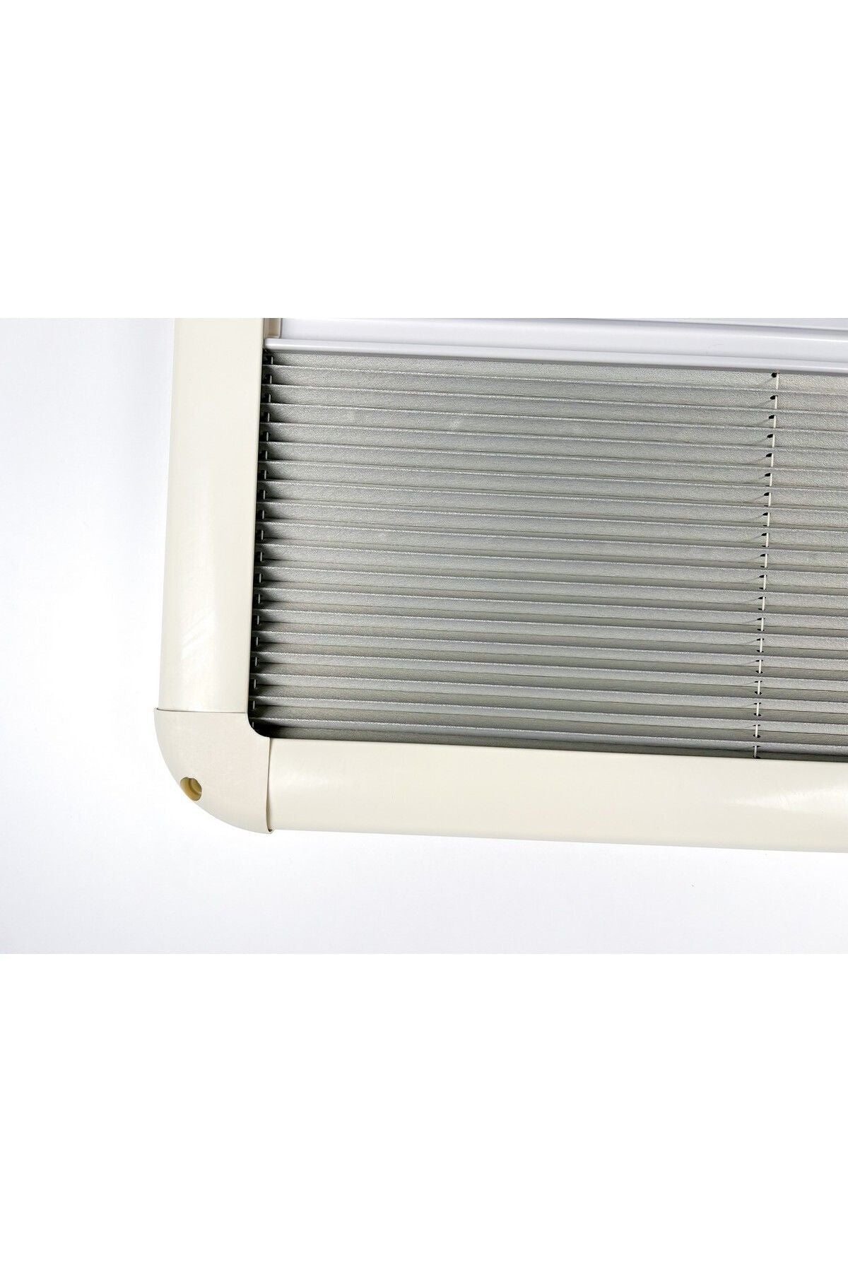 Tropikhome 85 X 40 Krem 2'si Bir Arada Plise Blackout ve Sinekliklik Karavan Perdesi — 85 X 40