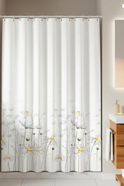 Tropikhome 120 X 200 (Çift Kanat) Çok Renkli Papatya Desen Banyo Perdesi — Çok Renkli