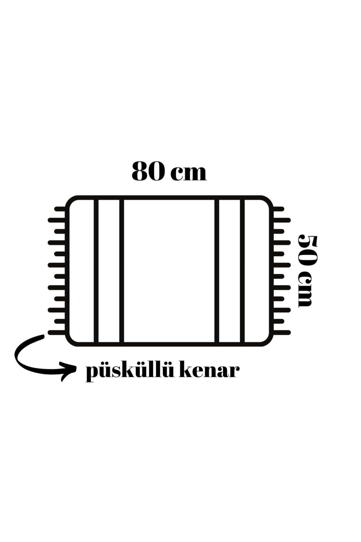 Tropikhome Kaymaz Tabanlı Dijital Baskılı 50x80cm Püsküllü Banyo Paspası — 12005