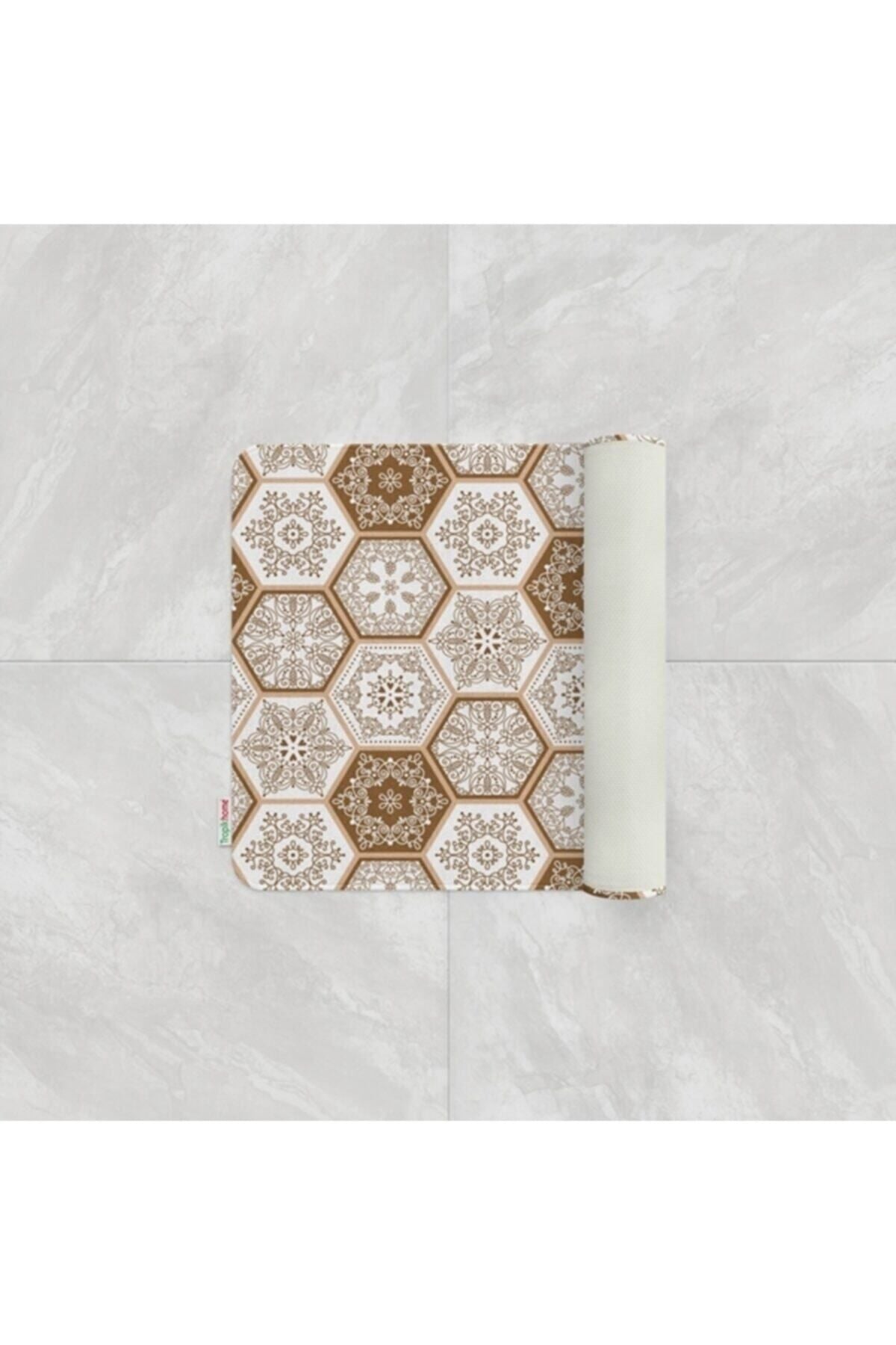 Tropikhome Kaymaz Tabanlı Dijital Baskılı 50x80cm Püsküllü Banyo Paspası — 2345
