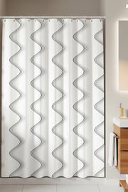 Tropikhome 180 x 200 Siyah Geometrik Desenli Banyo Perdesi — Siyah