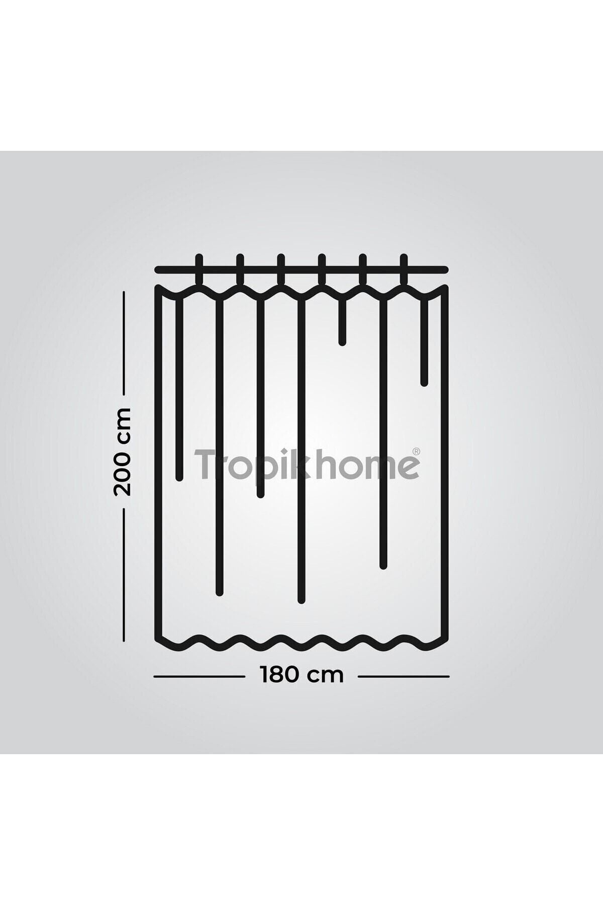 Tropikhome 180 x 200 Çok Renkli Geometrik Desenli Banyo Perdesi — Çok Renkli