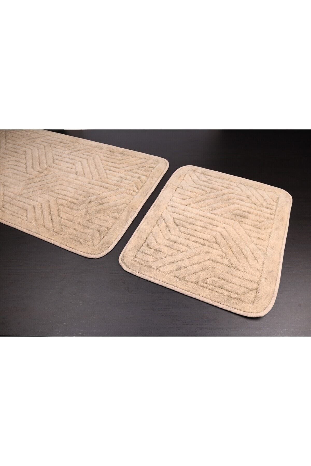 Tropikhome 60x100 ve 50x60cm 2 Parçalı Pamuk Gri Banyo Paspası — Tina