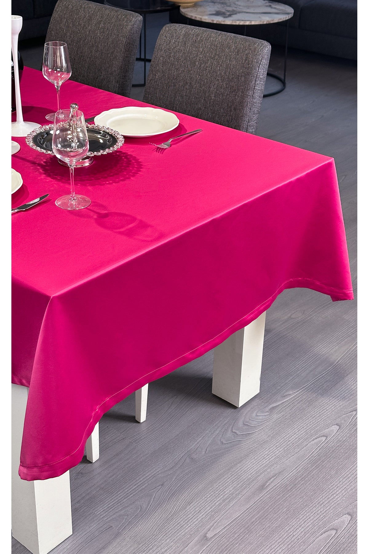 Tropikhome 140 x 180 Fuşya Dertsiz Leke Tutmaz Günlük Masa Örtüsü — Fuşya