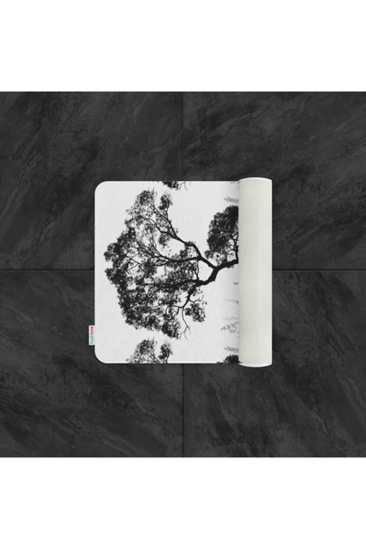 Tropikhome Kaymaz Tabanlı Dijital Baskılı 50x80cm Püsküllü Banyo Paspası — 3391