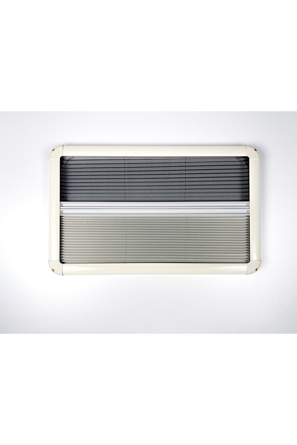 Tropikhome 60 X 30 Gri 2'si Bir Arada Plise Blackout ve Sinekliklik Karavan Perdesi — 60 X 30