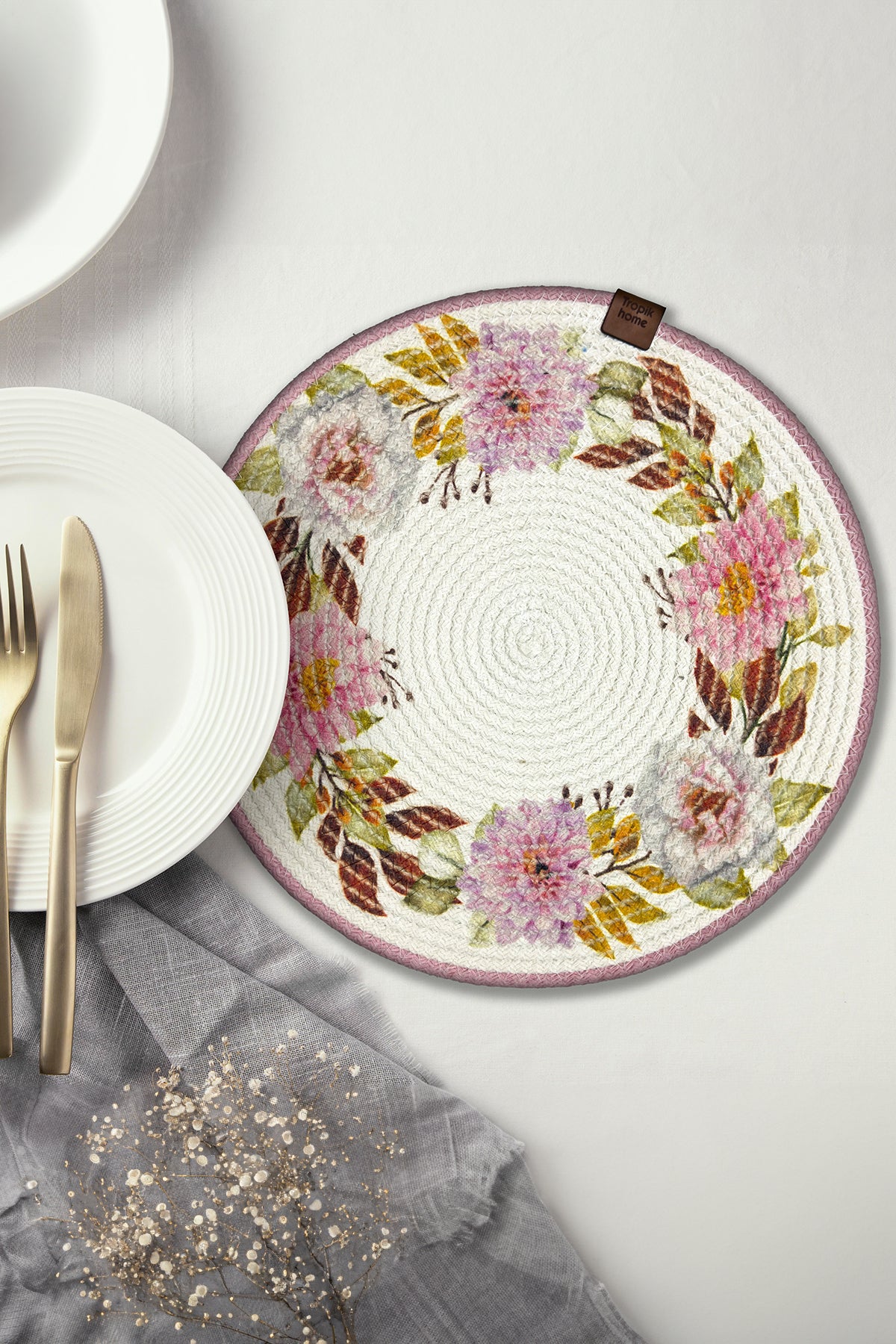 Tropikhome Bal Kabağı Desenli Renkli 32 x 32 cm Supla — Çok Renkli