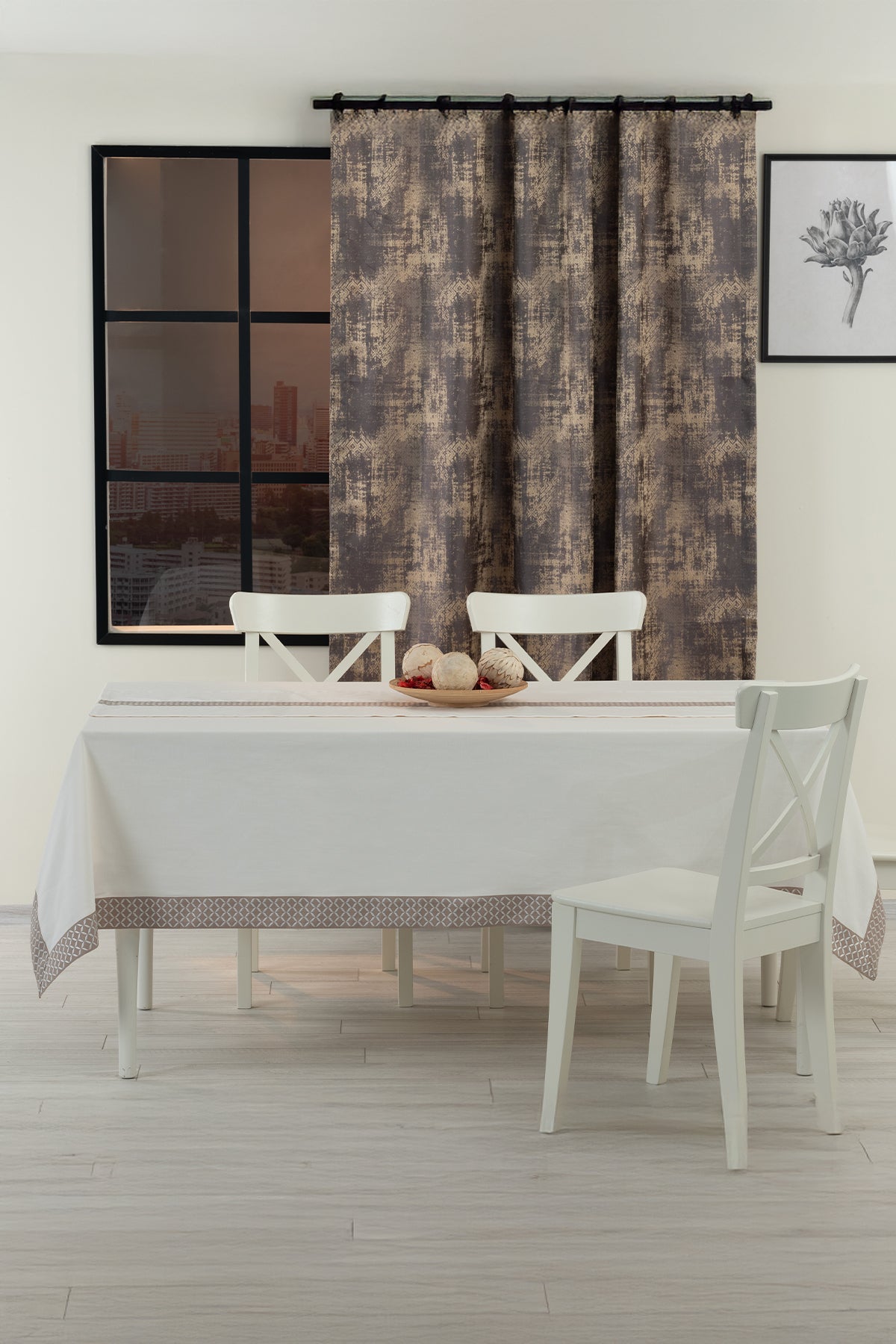 Tropikhome 140 x 180 Krem Çeyizlik Pamuklu Masa Örtüsü — Krem