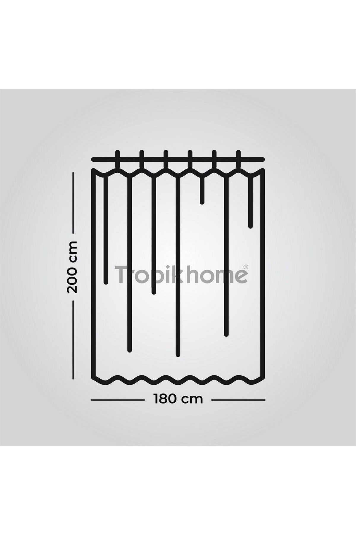 Tropikhome 180 x 200 Çok Renkli Akrika Desenli Banyo Perdesi — Çok Renkli