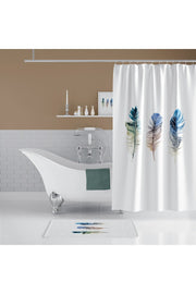 Tropikhome 180 x 200 Çok Renkli Tüy Desenli Banyo Perdesi — Çok Renkli