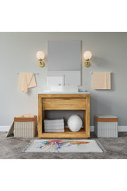 Tropikhome Kaymaz Tabanlı Dijital Baskılı 50x80cm Püsküllü Banyo Paspası — Gold Fish